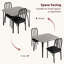 Ensemble de table de cuisine 3 pièces, petite table de salle à manger avec chaises rembourrées, ensemble de tables de salle à manger peu encombrantes pour cuisine, salon, appartement, gris rustique