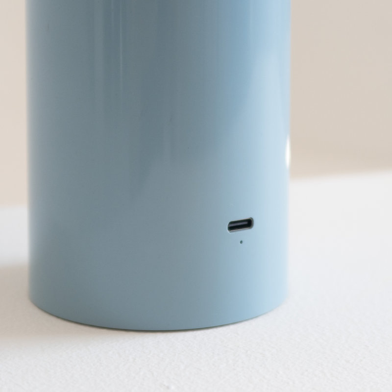 Lampe de table à DEL portative à champignon 3 "à 3 voies Argent et rechargeable Argent Celia, Bleu