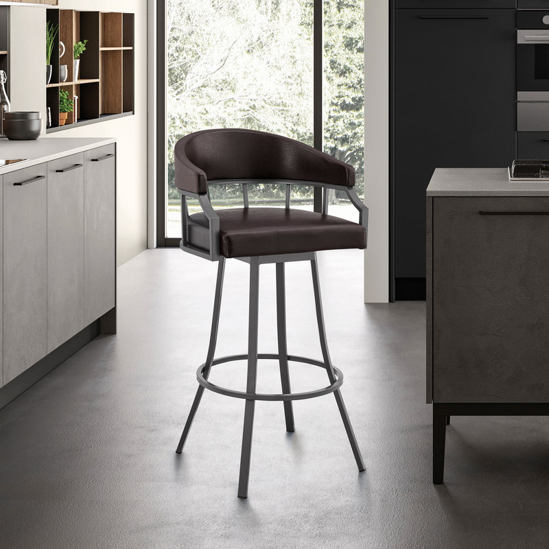 Tabouret de bar Heuvelton, Tabouret de bar (assise de 30 po de hauteur), Brun, Brun java