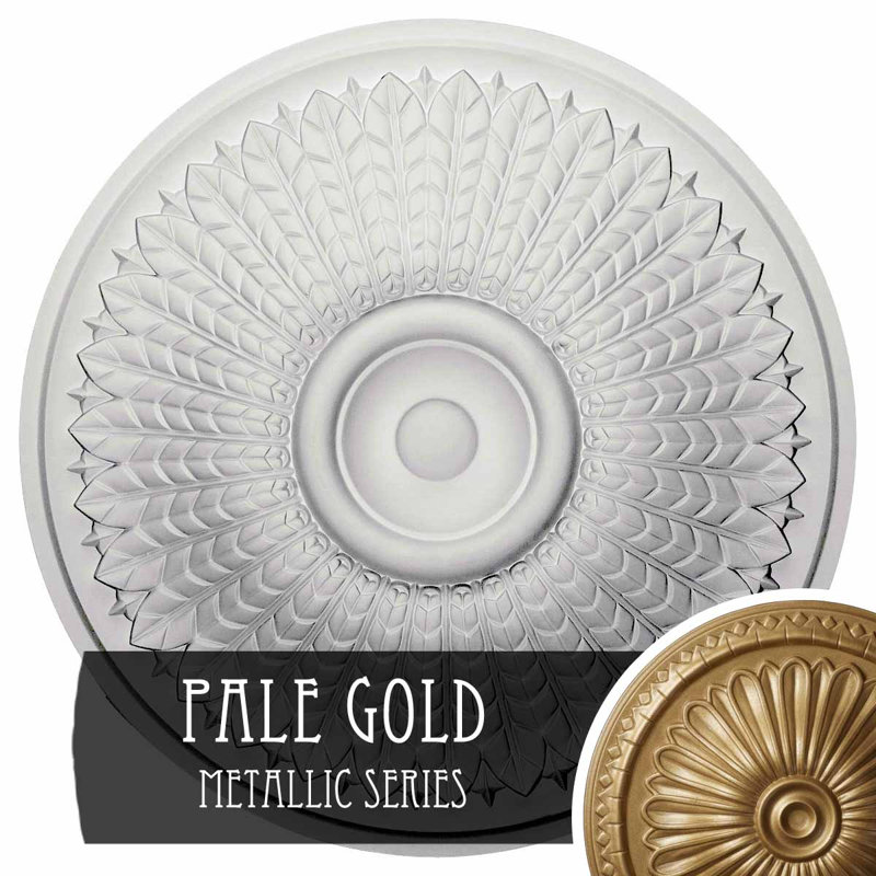 Médaillon de plafond Modena 23 1/2 "x P 3 1/2" (convient aux auvents jusqu'à 5 1/4 "), Or pâle