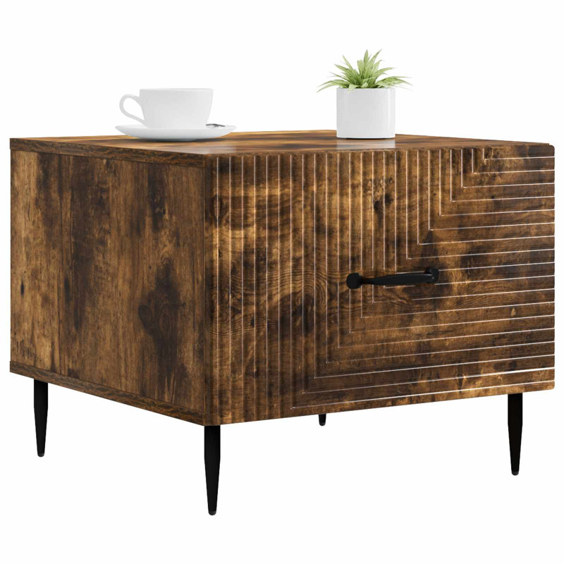 Coffee Table with Storage, 40cm H x 50cm L x 49cm W, Smoked Oak
