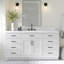 Meuble-lavabo simple en bois massif 66 po avec plateau en quartz Carrara de 1,5 po Thornaby-58680299-33309596