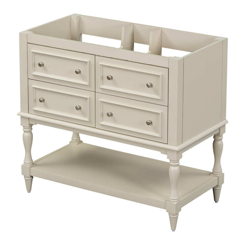 Ensemble de meuble-lavabo autoportant sans lavabo pour salle de bain, Beige