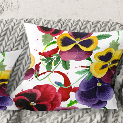 Floral Botanical Retro VIII - Mid-Century ModernPrinted Throw Pillow