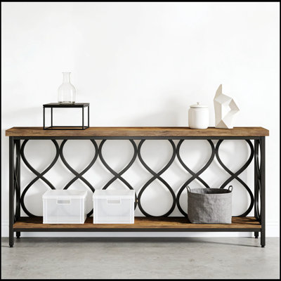 2-Tier Plant Stand, Entryway Table, Console Table, Sofa Table With Rustic Industrial Design And Versatile Storage