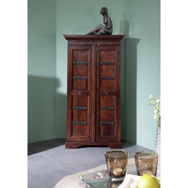 Oxford 2 Door Solid Wood Wardrobe, Nougat