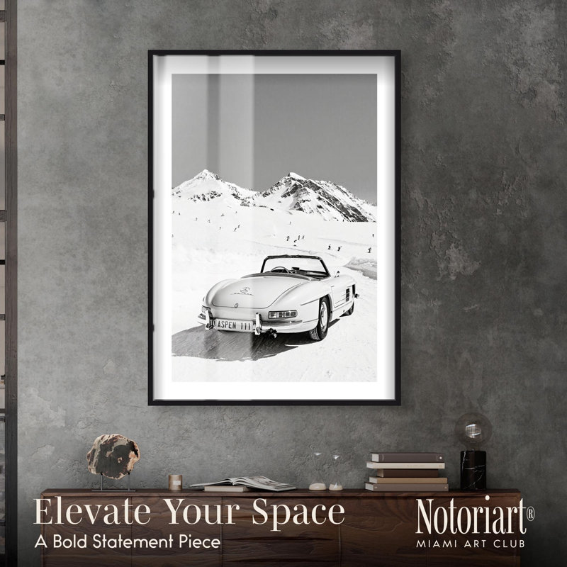 «300SL in Snowscape I Shadowbox» par Notoriart, H 55 po x l 37 po, Noir