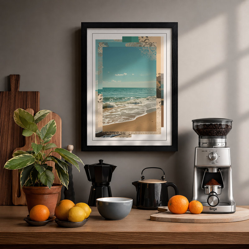 Reverie Coastal - Framed Print, A2 - 59.4 x 42.0 cm, Black