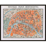 Monumental Map Of Paris Print by Lillian August