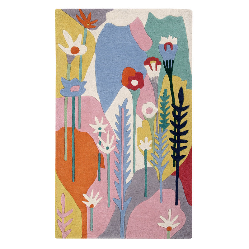 Beale Wildflowers Hand Tufted Wool Blue/Pink/Yellow Rug