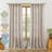 Semi Sheer Rod Pocket Curtain Panel with Tassel Fringe – Faux Linen Textured, Light Filtering, 1 Panel-509945923-509945922