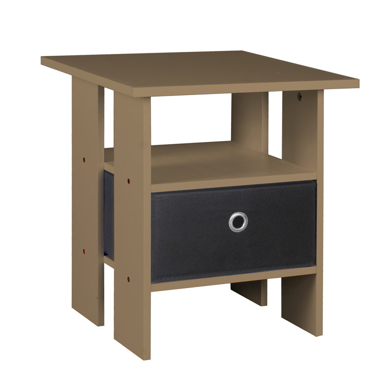Allaura Four Leg Square Side Table, Oak, Black
