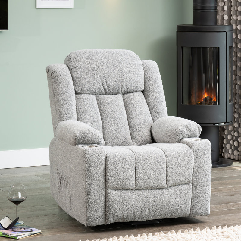 Redding 89cm Wide Lift Assist Standard Recliner with Massager, Grey