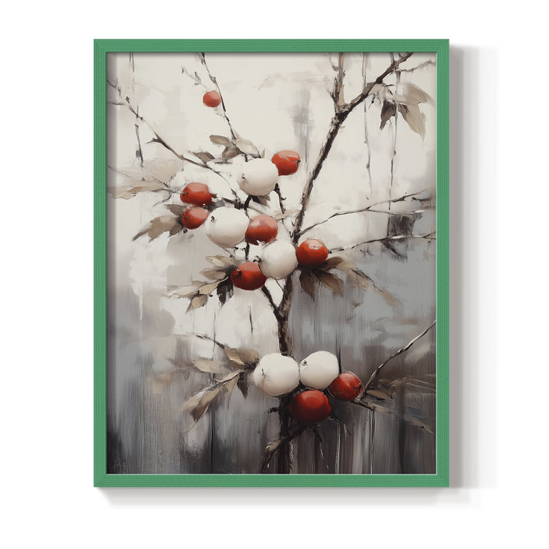 Art des Fêtes de Noël - Série 2 - CECLVI, reproduction encadrée - bois massif, H 21 po x l 17 po, Vert