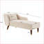 Chaise longue pour le salon, revêtue de velours moderne | Beige | Velours