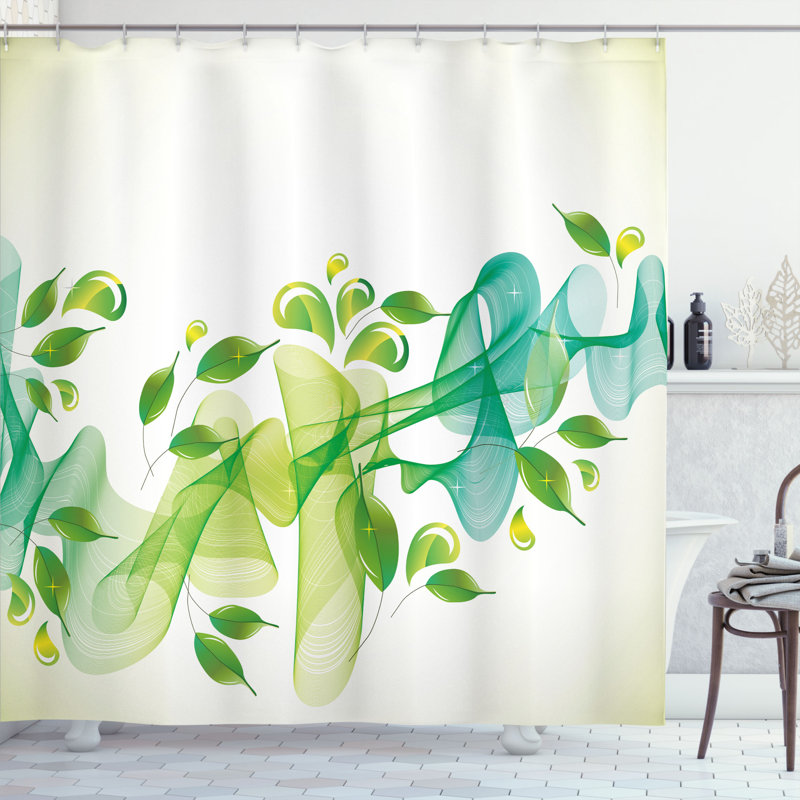 Floral Shower Curtain with Hooks Included, 75" H x 69" W