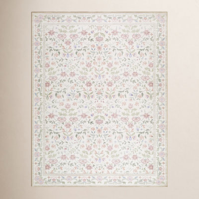 Myla Machine Washable Floral Area Rug