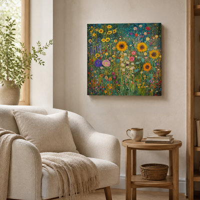 Art mural sur toile Sunlit Garden Field