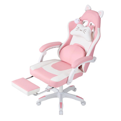 Inbox Zero Adjustable Reclining Ergonomic Swiveling Rocker Game Chair with Footrest
