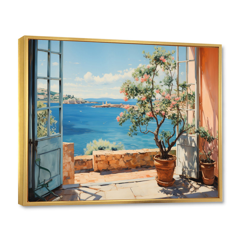La Dolce Creativita Beachside II sur toile, H 30 po x l 40 po x P 1,5 po, Cadre flottant doré