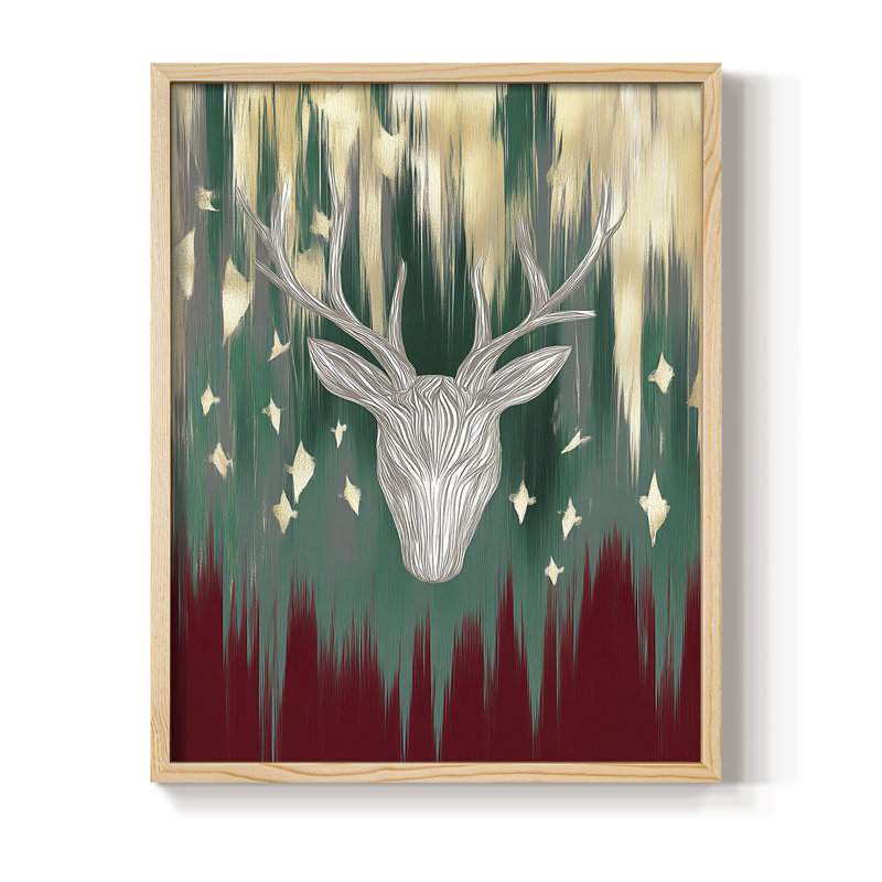 «Christmas Holiday Art» CCXXX, reproduction d'art encadrée - bois massif, H 15 po x l 12 po, Naturel