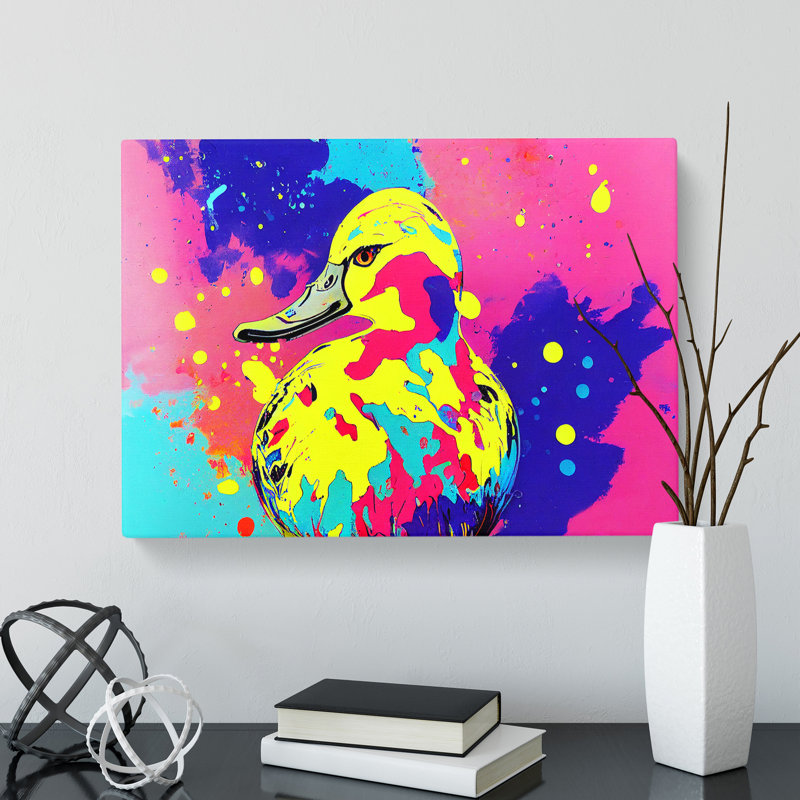 Splashed Duck Abstract - Wrapped Canvas Print, 35cm H x 50cm W x 3cm D