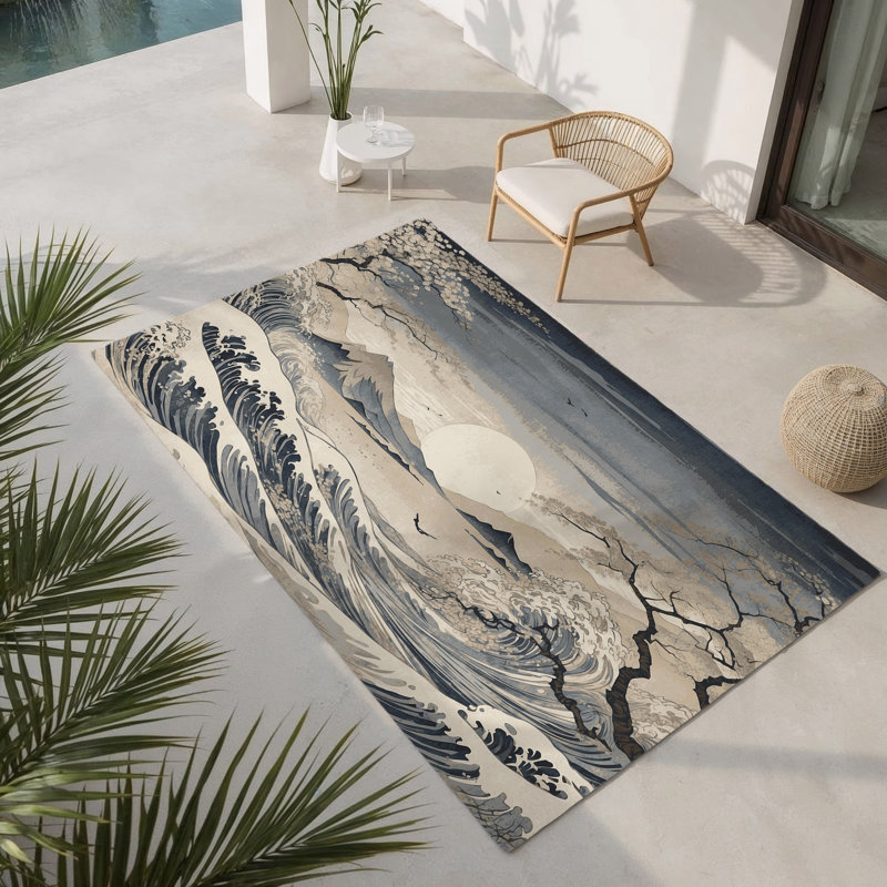 Sakura Ripple Indoor And Outdoor Area Rug, Rectangle 2' x 3'