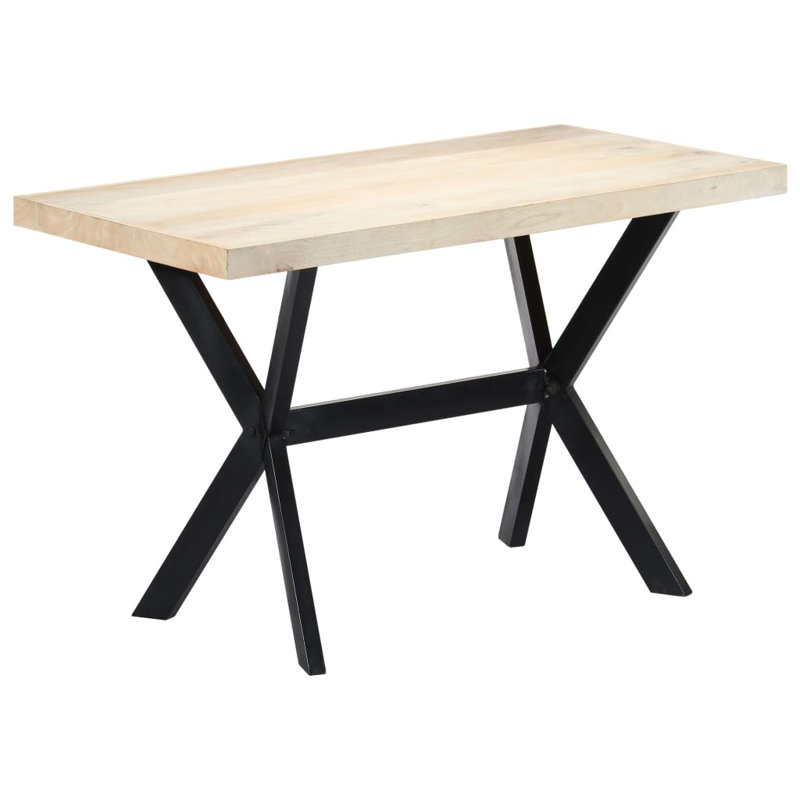 Candleick Solid Wood Top Metal Base Dining Table