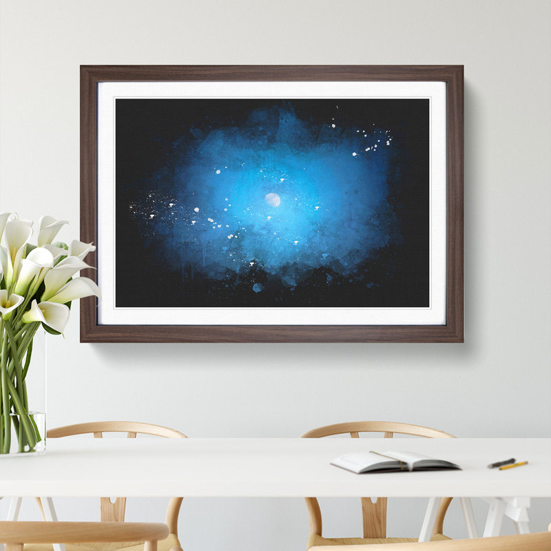 Half Moon - Picture Frame Graphic Art Print, 33cm H x 45cm W x 2cm D, Walnut Framed