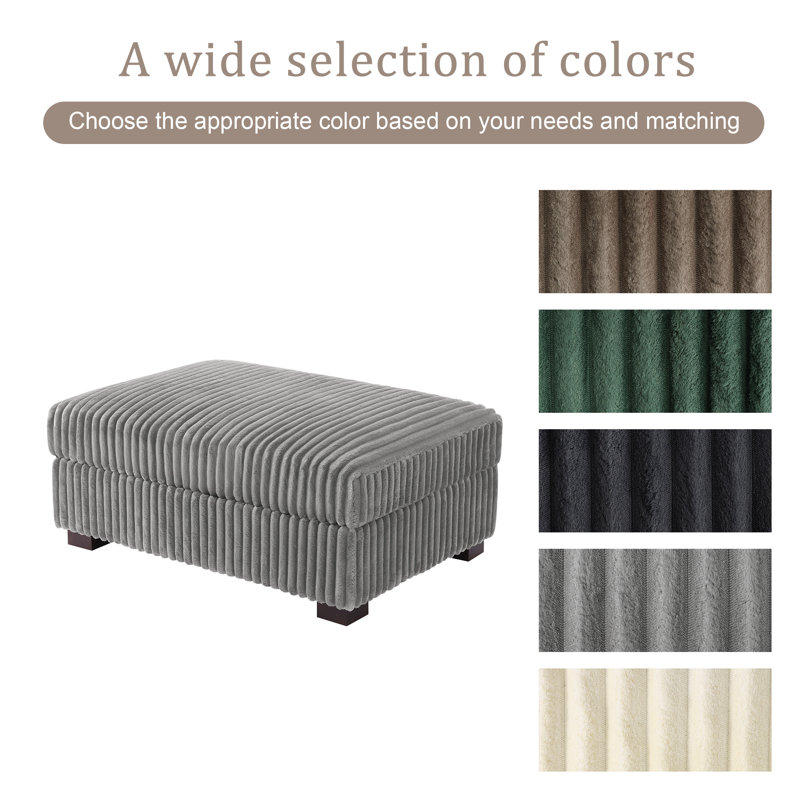 41.75cm Wide Rectangle No Ottoman, Light Grey