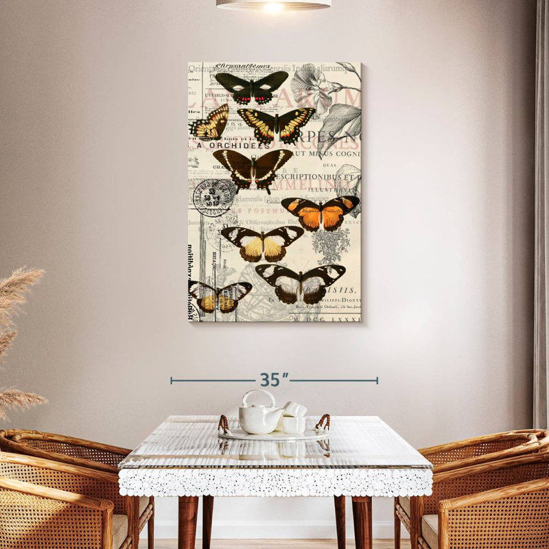 Collage rétro de papillons Brampt, H 45 po x l 30 po
