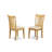 3 Piece Dining Room Furniture Set Contains a Square Kitchen Table and 2 Linen Fabric Dining Chairs, Oak-268553281