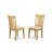 5 Piece Kitchen Table & Chairs Set Includes a Round Dining Table with Dropleaf and 4 Linen Fabric Dining Room Chairs, 42x42 Inch, Oak-2070155116-2137884188