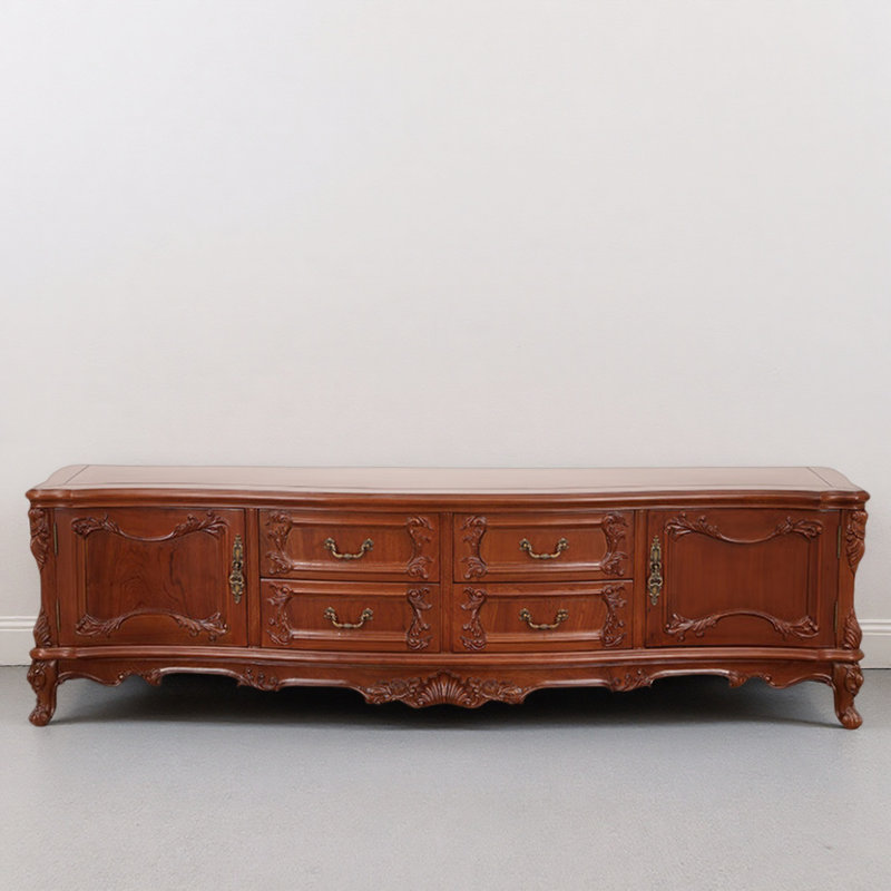 Meuble télé rétro brun, H 22,83 po x L 85,83 po x l 19,69 po