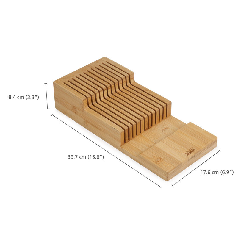 DrawerStore Large Bamboo 2-tier Knife Organizer