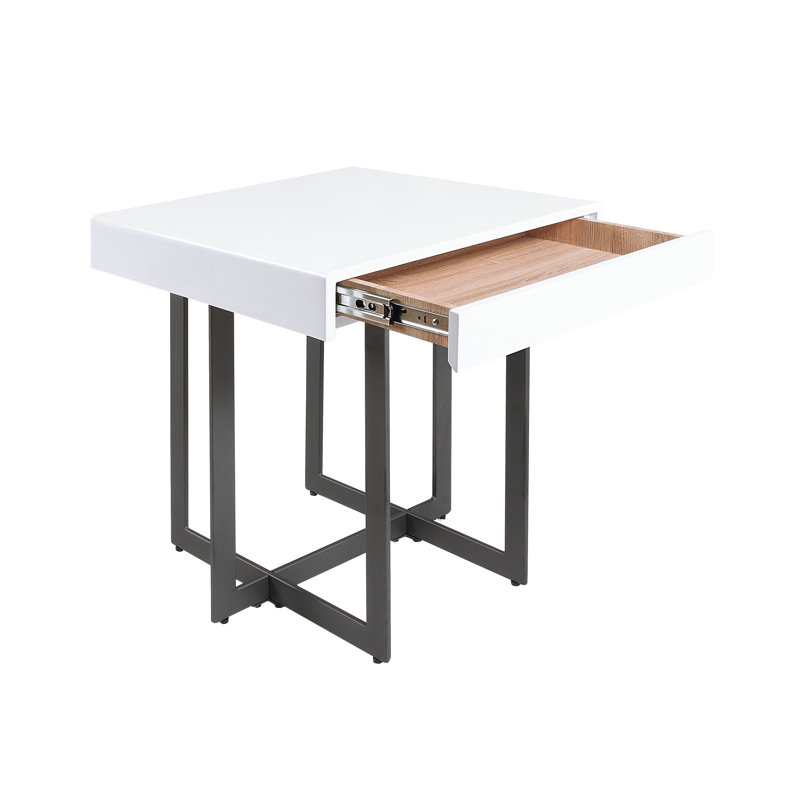 Table de bout avec rangement Desales, Blanc