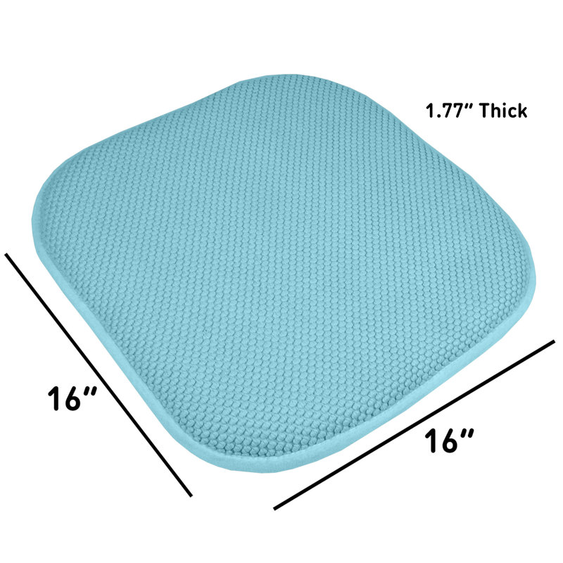 Honeycomb Non-Slip Indoor Chair Cushions, Teal, 2-Pack