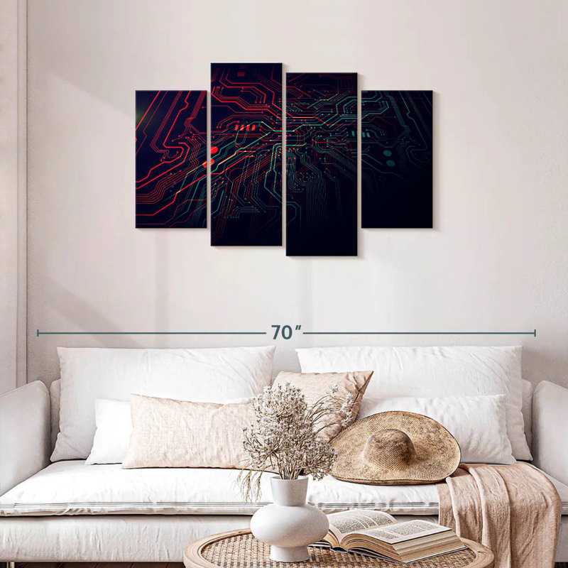 Keiri Glowing Circuit Board, 27"H x 43"W