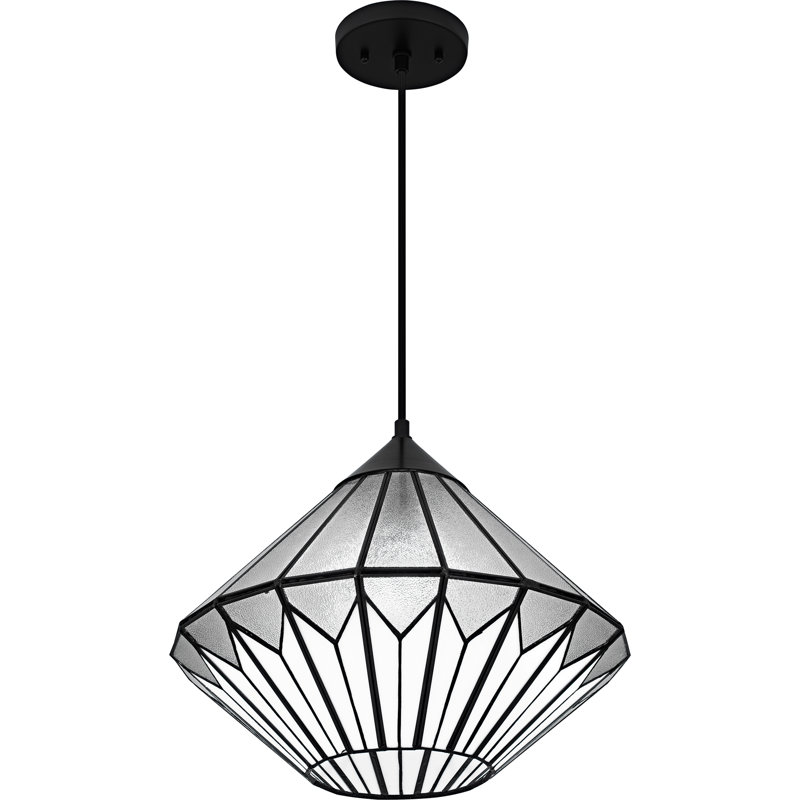 Luminaire suspendu noir mat 1 lumière Olivier