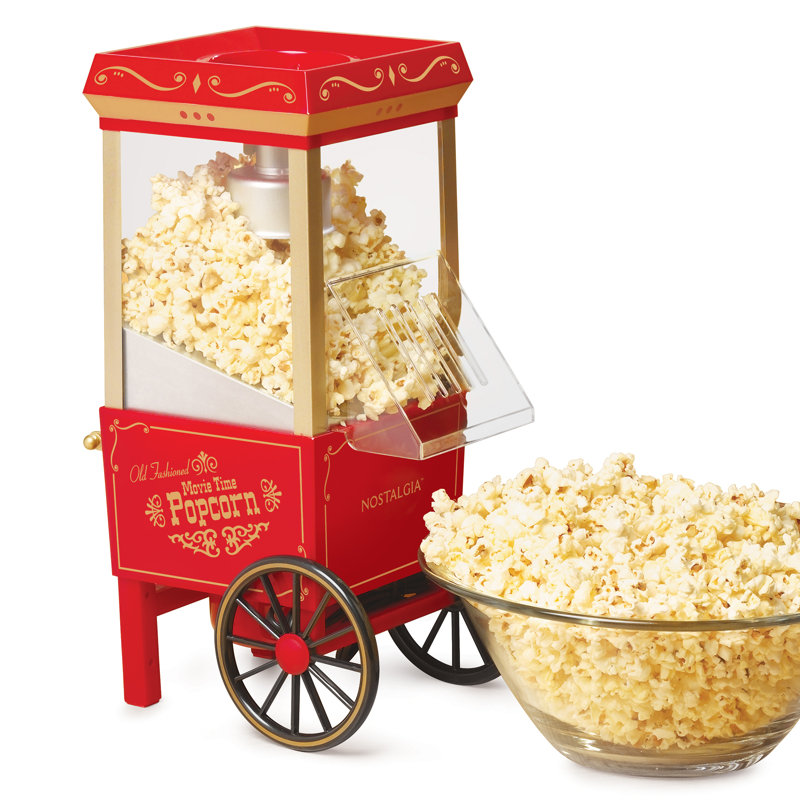 Nostalgia 10 oz. Popcorn Machine with Cart, Red