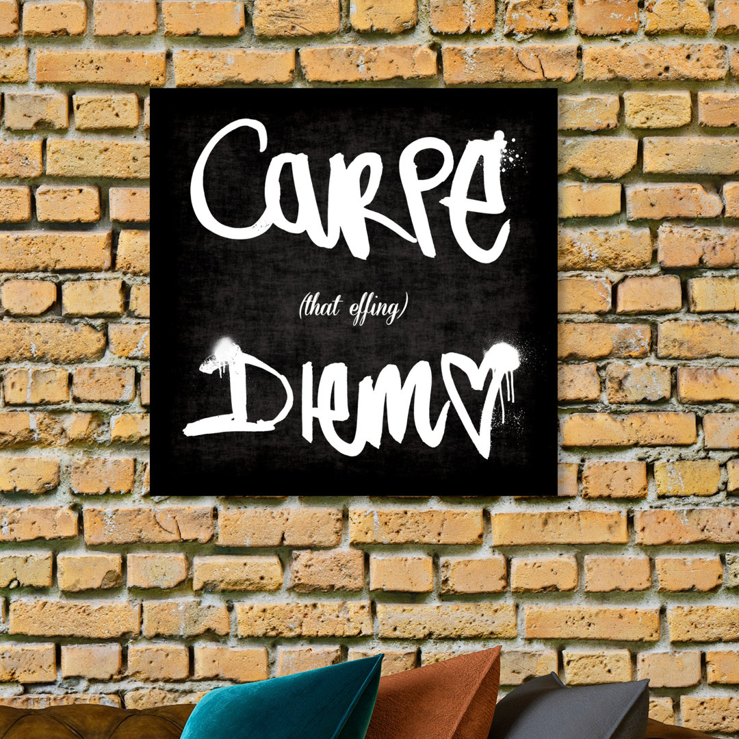 'Carpe That Effing Diem' Typography on Wrapped Canvas
