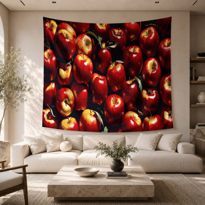Tapisserie murale fruit pomme rouge