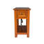 End Table With Drawer and Shelf, Mission-Style, Veneers and Wood Construction Walnut Color for Living Room and Bedroom