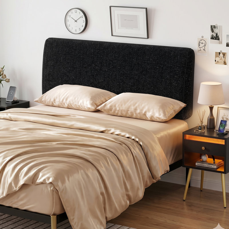 Tête de lit tapissier et ergonomique Tête de lit en tissu de 6,3 po de largeur convenant aux matelas de 8 à 14 po , Double