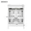 Meuble-lavabo de 24 po avec lavabo en céramique compact de luxe. L 24,2 po x P 18,5 po x H 34 po. Cadre en bois massif, portes. Ornements dorés. Tablettes de rangement spacieuses. Tablette réglable. Armoire moderne, compacte et élégante-908864163