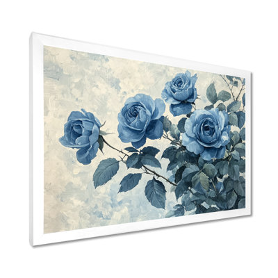 Jacquelen, jardin de roses bleues en velours III - Art mural roses