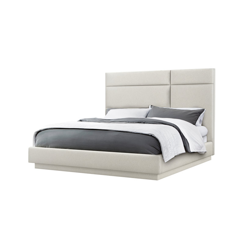 Quadrant Upholstered Bed, King, Cameo