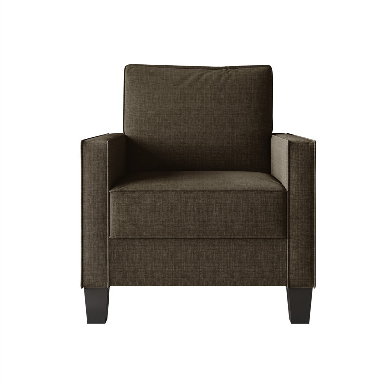 Roldao Square Arm Chair, Dark Brown