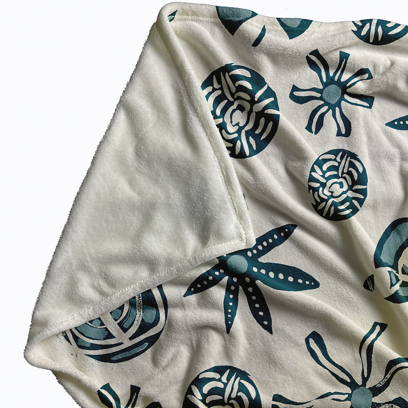 Safari Fleece Throw Blanket, 1.75, 30" W x 40" L, Blue