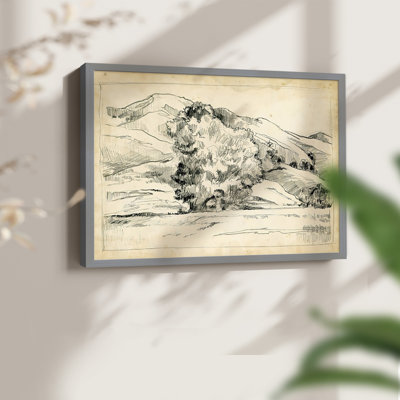 Dessin de montagne II - reproduction encadrée - réarmable